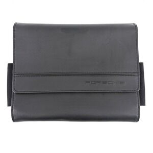 Porsche Black Leather Owner's Manual Case OEM Snap Closure Car Document Holder